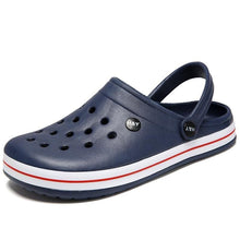 Load image into Gallery viewer, Outdoor Mens Sandals Clogs Summer Hole Shoes Rubber Men's Garden Shoes Black Beach Flat Sandals Slippers Work Summer Breathable Lightweight Quick Drying Sandals
