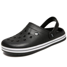 Load image into Gallery viewer, Outdoor Mens Sandals Clogs Summer Hole Shoes Rubber Men's Garden Shoes Black Beach Flat Sandals Slippers Work Summer Breathable Lightweight Quick Drying Sandals
