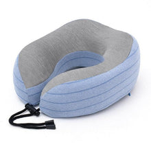 Load image into Gallery viewer, Outdoor Neck Support Pillow Headrest Travel Folding Slow Rebound Journey Trip Cushion Memory Foam Travel Pillow Neck Pillow, Ideal for Airplane Travel Comfortable Lightweight Improved Support Design Machine Washable Cover Must Have Travel Accessories
