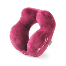 Load image into Gallery viewer, Outdoor Neck Support Pillow Headrest Travel Folding Slow Rebound Journey Trip Cushion Memory Foam Travel Pillow Neck Pillow, Ideal for Airplane Travel Comfortable Lightweight Improved Support Design Machine Washable Cover Must Have Travel Accessories
