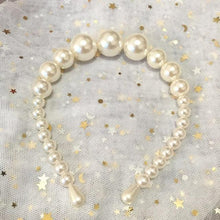 Load image into Gallery viewer, Oversize Large Ivory white Pearl Headband Full Pearl Women Hair Band Crown Trendy Bridal Headwear Gorgeous Hair Accessories For Women

