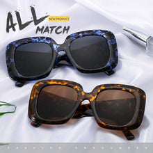 Load image into Gallery viewer, Oversized Leopard Unique &amp; Attractive Designer Sunglasses For Women &amp; Men Luxury Shades In Brown Square Size Sun Glasses Luxury Square Gradient Sun Glasses Shades
