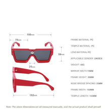 Load image into Gallery viewer, Oversized Square Shape Sunglasses For Women &amp; Men New  Luxury Design Sun Glasses For Female New Fashionable  Large Frame Silver Mirror Eyewear
