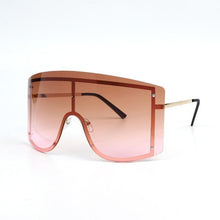 Load image into Gallery viewer, Oversized Women Blue &amp; Yellow Gradient Sunglasses  Fashionable Rimless In Metal For Female New Shades Personality Eyewear
