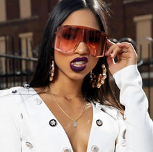 Load image into Gallery viewer, Oversized Women Blue &amp; Yellow Gradient Sunglasses  Fashionable Rimless In Metal For Female New Shades Personality Eyewear
