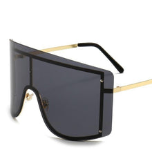 Load image into Gallery viewer, Oversized Women Blue &amp; Yellow Gradient Sunglasses  Fashionable Rimless In Metal For Female New Shades Personality Eyewear
