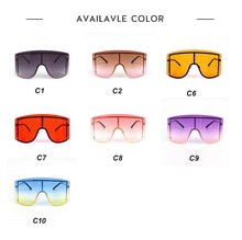 Load image into Gallery viewer, Oversized Women Blue &amp; Yellow Gradient Sunglasses  Fashionable Rimless In Metal For Female New Shades Personality Eyewear
