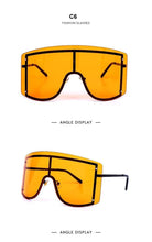 Load image into Gallery viewer, Oversized Women Blue &amp; Yellow Gradient Sunglasses  Fashionable Rimless In Metal For Female New Shades Personality Eyewear
