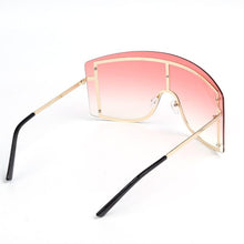 Load image into Gallery viewer, Oversized Women Blue &amp; Yellow Gradient Sunglasses  Fashionable Rimless In Metal For Female New Shades Personality Eyewear
