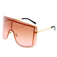 Load image into Gallery viewer, Oversized Women Blue &amp; Yellow Gradient Sunglasses  Fashionable Rimless In Metal For Female New Shades Personality Eyewear
