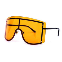 Load image into Gallery viewer, Oversized Women Blue &amp; Yellow Gradient Sunglasses  Fashionable Rimless In Metal For Female New Shades Personality Eyewear
