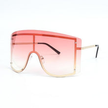 Load image into Gallery viewer, Oversized Women Blue &amp; Yellow Gradient Sunglasses  Fashionable Rimless In Metal For Female New Shades Personality Eyewear
