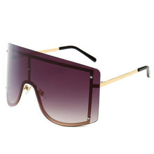 Load image into Gallery viewer, Oversized Women Blue &amp; Yellow Gradient Sunglasses  Fashionable Rimless In Metal For Female New Shades Personality Eyewear
