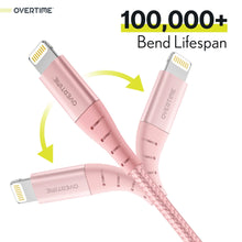Load image into Gallery viewer, Overtime Apple MFi Certified iPhone Charger 6ft Long Nylon Braided Lightning Cable

