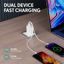 Load image into Gallery viewer, Overtime Dual Port USB A and USB C 38W Fast Charging Power Adapter
