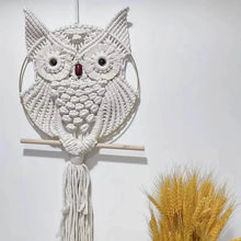 Load image into Gallery viewer, Owl Macrame Home Tapestry Boho Tapestry Wall Hanging
