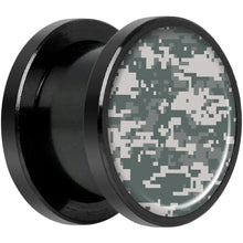 Load image into Gallery viewer, Digital Camo Print Black Anodized Screw Fit Plug Set 1/2
