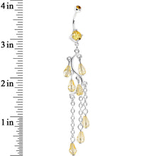 Load image into Gallery viewer, Yellow Gem Prepare To Stare Sleek Curves Dangle Belly Ring

