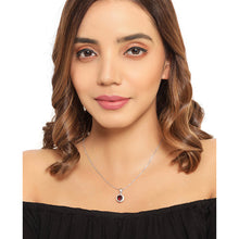 Load image into Gallery viewer, 2.32 Carat Genuine Garnet and White Diamond 14K Yellow Gold with .925 Sterling Silver Pendant
