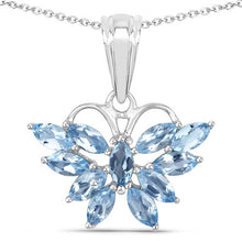 Load image into Gallery viewer, 1.76 Carat Genuine Swiss Blue Topaz .925 Sterling Silver Pendant
