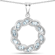 Load image into Gallery viewer, 1.93 Carat Genuine Blue Topaz and White Topaz .925 Sterling Silver Pendant
