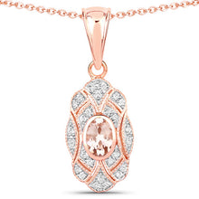 Load image into Gallery viewer, 0.52 Carat Genuine Morganite and White Topaz .925 Sterling Silver Pendant
