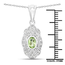 Load image into Gallery viewer, 0.55 Carat Genuine Peridot and White Topaz .925 Sterling Silver Pendant
