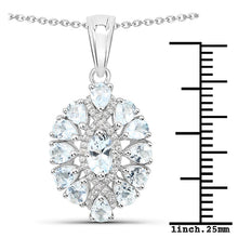 Load image into Gallery viewer, 1.89 Carat Genuine Aquamarine and White Topaz .925 Sterling Silver Pendant
