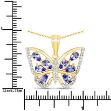 Load image into Gallery viewer, 1.75 Carat Genuine Tanzanite and White Zircon .925 Sterling Silver Pendant
