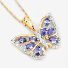 Load image into Gallery viewer, 1.75 Carat Genuine Tanzanite and White Zircon .925 Sterling Silver Pendant
