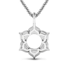 Load image into Gallery viewer, 0.14 Carat Genuine White Diamond 14K White Gold Semi Mount Pendant - holds 8.00mm Round Gemstone

