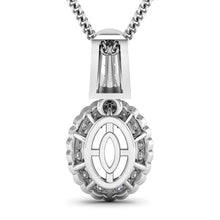 Load image into Gallery viewer, 0.22 Carat Genuine White Diamond 14K White Gold Semi Mount Pendant - holds 9x7mm Oval Gemstone
