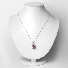 Load image into Gallery viewer, 3.90 Carat Genuine Pink Tourmaline and White Diamond 14K White Gold Pendant
