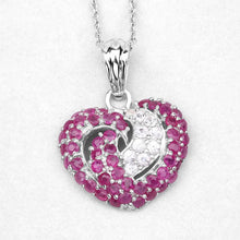 Load image into Gallery viewer, 2.65 Carat Genuine Ruby and White Sapphire .925 Sterling Silver Pendant
