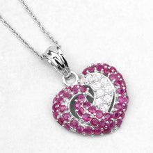 Load image into Gallery viewer, 2.65 Carat Genuine Ruby and White Sapphire .925 Sterling Silver Pendant
