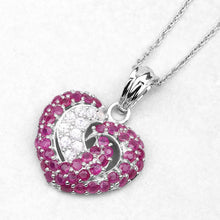 Load image into Gallery viewer, 2.65 Carat Genuine Ruby and White Sapphire .925 Sterling Silver Pendant
