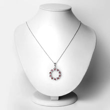 Load image into Gallery viewer, 1.30 Carat Genuine Pink Tourmaline and White Topaz .925 Sterling Silver Pendant
