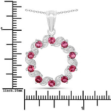 Load image into Gallery viewer, 1.30 Carat Genuine Pink Tourmaline and White Topaz .925 Sterling Silver Pendant
