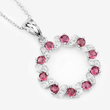 Load image into Gallery viewer, 1.30 Carat Genuine Pink Tourmaline and White Topaz .925 Sterling Silver Pendant
