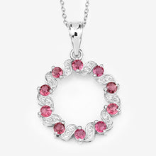 Load image into Gallery viewer, 1.30 Carat Genuine Pink Tourmaline and White Topaz .925 Sterling Silver Pendant
