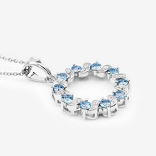 Load image into Gallery viewer, 1.30 Carat Genuine Swiss Blue Topaz and White Topaz .925 Sterling Silver Pendant
