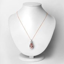 Load image into Gallery viewer, 8.14 Carat Genuine Morganite and White Diamond 14K Rose Gold Pendant

