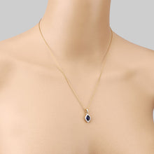 Load image into Gallery viewer, 0.92 Carat Genuine Blue Sapphire and White Diamond 14K Yellow Gold Pendant
