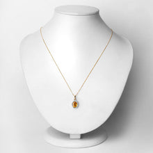 Load image into Gallery viewer, 1.78 Carat Genuine Yellow Sapphire and White Diamond 14K Yellow Gold Pendant
