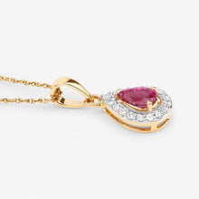 Load image into Gallery viewer, 1.03 Carat Genuine Ruby and White Diamond 14K Yellow Gold Pendant
