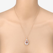 Load image into Gallery viewer, 9.31 Carat Genuine Morganite and White Diamond 14K Rose Gold Pendant
