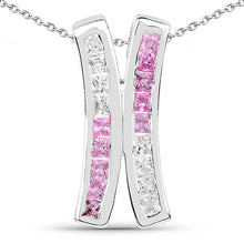 Load image into Gallery viewer, 1.08 Carat Genuine Pink Sapphire and White Sapphire .925 Sterling Silver Pendant
