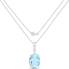 Load image into Gallery viewer, 11.25 Carat Genuine Swiss Blue Topaz .925 Sterling Silver Pendant
