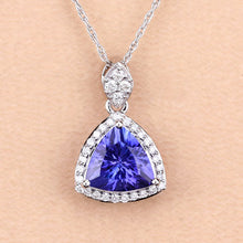 Load image into Gallery viewer, 1.71 Carat Genuine Tanzanite and White Diamond 14K White Gold Pendant
