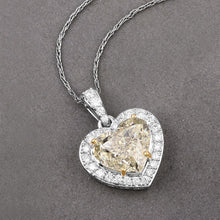 Load image into Gallery viewer, IGI Certified 4.51 Carat Genuine Light Yellow Diamond Center and 0.45cttw White Diamond 18K White Gold Pendant (4.96cttw)
